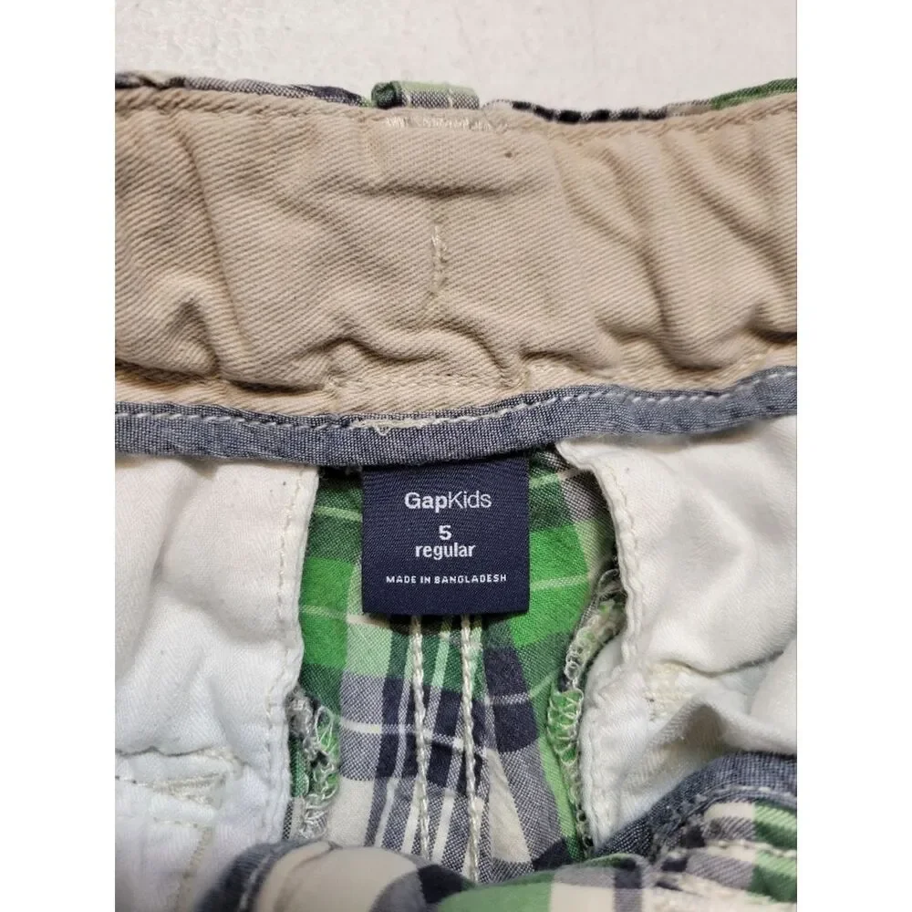 Gap Green and Navy Blue Plaid Kids Shorts